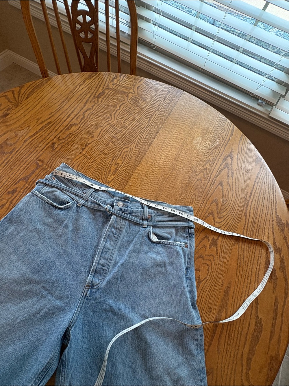 AGOLDE Emmi Wide Leg High Rise Jeans Size 30 Light Wash Thin Belt 30” Ins - Picture 11 of 15